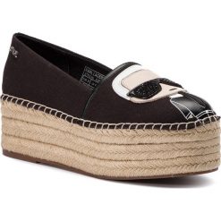 Espadryle KARL LAGERFELD - KL80311 Black Lthr/Textile. Czarne espadryle KARL LAGERFELD, bez wzorów, z materiału, bez obcasa, na koturnie, bez zapięcia. W wyprzedaży za 469.00 zł.