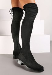 Czarne Kozaki Muszkieterki na Płaskiej Podeszwie ze Sznurkiem Avatiras. Czarne kozaki Renee, na zimę, bez obcasa, na płaskiej podeszwie, bez zapięcia. Za 109.99 zł.