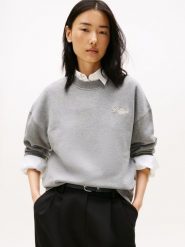 Tommy Hilfiger Bluza Kobiety Bawełna szary, M. Szare bluzy TOMMY HILFIGER, m, bez wzorów, z bawełny, bez kaptura. Za 379.95 zł.