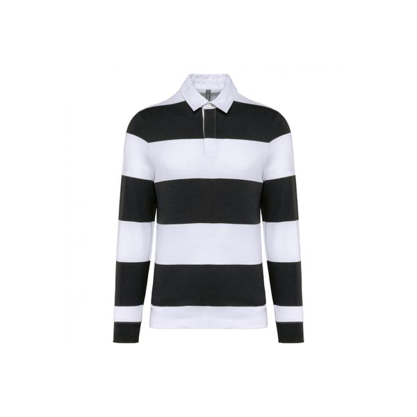 Koszulka polo w paski, długi rękaw Kariban. Czarne bluzki KARIBAN, bez wzorów, bez kołnierzyka, bez ramiączek. Za 197.00 zł.