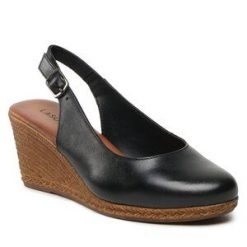 Sandały Lasocki. Czarne sandały Lasocki, bez wzorów, bez obcasa, na koturnie, bez zapięcia. Za 189.99 zł.