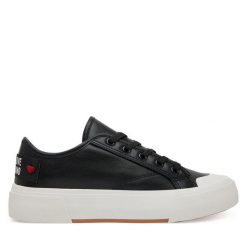 Trampki LOVE MOSCHINO. Czarne trampki Love Moschino, bez wzorów, bez zapięcia. Za 619.99 zł.
