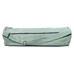 Bawełniana torba na matę do jogi - miętowy. Zielone torby na ramię YOGI & YOGINI, bez wzorów, z bawełny, sportowe, bez dodatków. W wyprzedaży za 99.00 zł.