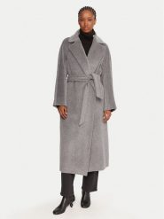 Weekend Max Mara Płaszcz wełniany Tempera 2525016082 Szary Regular Fit. Szare płaszcze Weekend Max Mara, na zimę, bez wzorów, z wełny, bez kaptura. Za 3,779.00 zł.