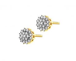 Kolczyki z żółtego złota z diamentami - 0,13 ct - próba 585. Żółte kolczyki Apart, z diamentem, złote. Za 1,829.00 zł.