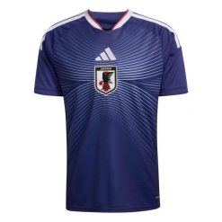 Koszulka piłkarska ADIDAS Japonia domowa. Niebieskie bluzki Adidas, xl, bez wzorów, z dzianiny, sportowe, bez kołnierzyka, bez ramiączek. Za 449.99 zł.