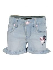 Blue Seven Szorty dżinsowe w kolorze błękitnym rozmiar: 98. Niebieskie szorty Blue Seven, z aplikacjami, ze skóry, klasyczne. Za 32.67 zł.