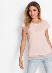 Bawełniany T-shirt o kroju pudełkowym. Czerwone t-shirty bonprix, bez wzorów, z bawełny, bez kołnierzyka, bez ramiączek. Za 64.99 zł.