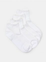 Skarpetki z falbaną 4 pack - biały. Białe skarpety Sinsay, bez wzorów. Za 12.99 zł.