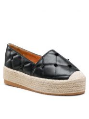 DeeZee Espadryle WS020610-01 Czarny. Czarne espadryle DeeZee, bez wzorów, ze skóry, bez obcasa, bez zapięcia. Za 119.99 zł.
