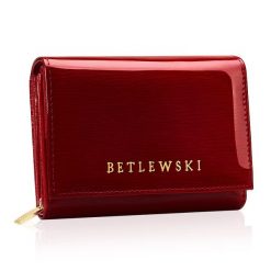 Portfel damski Betlewski ZBPD-BS-11 czerwony. Czerwone portfele Betlewski, bez wzorów, ze skóry. Za 169.99 zł.