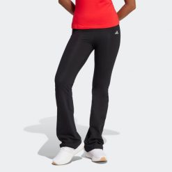 Legginsy fitness damskie ADIDAS flare. Czarne legginsy Adidas, s, bez wzorów, z bawełny. Za 149.99 zł.