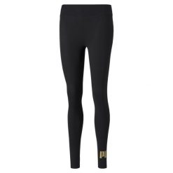 Legginsy damskie Puma ESS+ METALLIC. Czarne legginsy Puma, xs, bez wzorów, z bawełny. Za 79.99 zł.