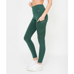 Legginsy z kieszeniami Carpatree Libra zielone. Zielone legginsy Carpatree, s, bez wzorów, z materiału, z podwyższonym stanem. W wyprzedaży za 164.99 zł.