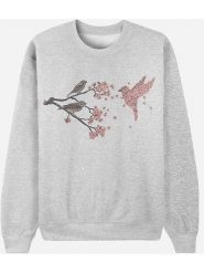 WOOOP Bluza "Blossom Bird" w kolorze szarym rozmiar: L. Szare bluzy Wooop, l, bez wzorów, bez kaptura. Za 105.63 zł.