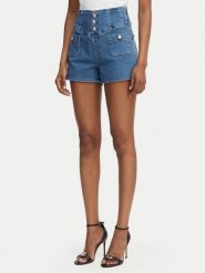 Guess Szorty jeansowe W6GD56 D0849 Niebieski Regular Fit. Niebieskie szorty Guess, z aplikacjami, z bawełny. Za 434.99 zł.