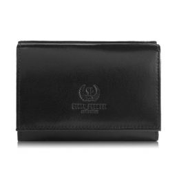 Portfel damski skórzany czarny klasyczny mały Paolo Peruzzi T-32-BL. Czarne portfele PAOLO PERUZZI, bez wzorów, ze skóry. Za 79.00 zł.