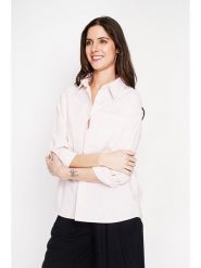 ASSUILI Koszula w kolorze jasnoróżowym rozmiar: 34. Różowe koszule Assuili, bez wzorów, bez kołnierzyka, bez ramiączek. Za 121.99 zł.