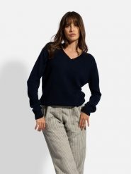Just Cashmere Kaszmirowy sweter "Nora" w kolorze granatowym rozmiar: XL. Niebieskie swetry Just Cashmere, xl, bez wzorów, z kaszmiru, bez ramiączek. Za 389.08 zł.