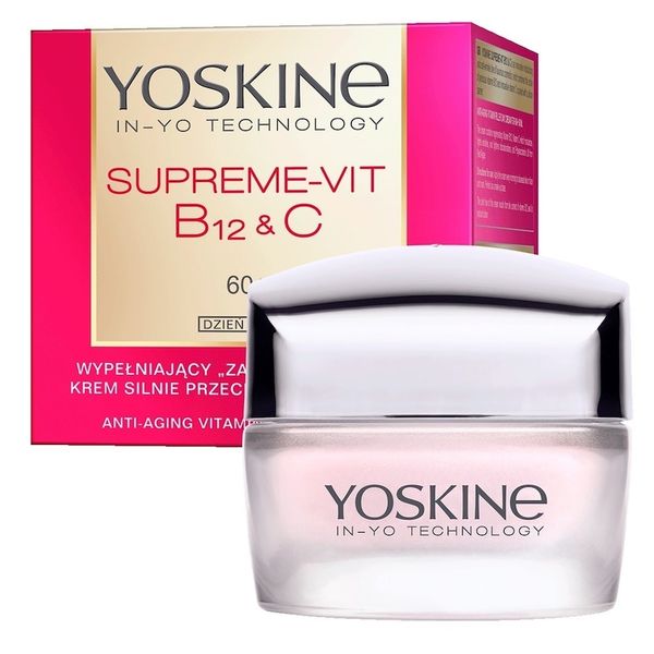 Yoskine Yoskine Supreme-Vit B12 + C, Wypełniający krem silnie przeciwzmarszczkowy na dzień 60+, 50 ml Kremy do twarzy Damski. Kremy do twarzy Yoskine. Za 54.39 zł.