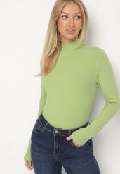 Zielona Bluzka Golf Typu Longsleeve Altera. Zielone golfy Born2be, l, bez wzorów, z jeansu, bez ramiączek. Za 49.99 zł.