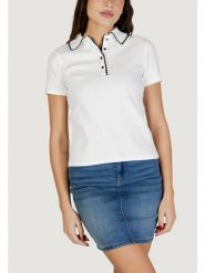 Morgan Polo 261-DLOLI Biały Slim Fit. Białe koszulki polo Morgan, l, bez wzorów, z bawełny, bez kołnierzyka, bez ramiączek. Za 189.99 zł.