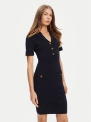 Guess Sukienka dzianinowa W5YK29 Z0130 Granatowy Slim Fit. Niebieskie sukienki Guess, m, z aplikacjami, z dzianiny, bez kołnierzyka, bez ramiączek. Za 619.99 zł.
