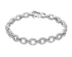 Bransoletka z białego złota z brylantami - 18 cm - 3,00 ct - próba 585. Białe bransoletki Apart, z brylantem, złote. Za 31,990.00 zł.