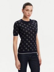 Guess Sweter W5GR20 Z3D60 Granatowy Regular Fit. Niebieskie swetry Guess, xl, z aplikacjami, z wiskozy, bez ramiączek. Za 247.00 zł.