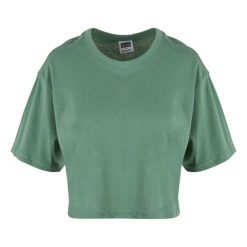 Krótka Koszulka Damska Oversize Crop. Zielone bluzki Urban Classics, l, bez wzorów, sportowe, bez kołnierzyka, bez ramiączek. Za 48.99 zł.