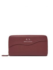 Armani Exchange Duży Portfel Damski 948068 CC783 UA343 Bordowy. Czerwone portfele Armani Exchange, bez wzorów, ze skóry. Za 429.99 zł.