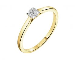 Pierścionek z żółtego złota z brylantami - 0,05 ct - próba 375. Żółte pierścionki Apart, z brylantem, złote. Za 1,429.00 zł.
