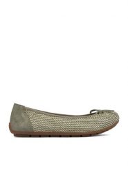 Rieker Baleriny CEO-43850-52 Zielony. Zielone baleriny Rieker, bez wzorów, z materiału, bez obcasa. Za 289.99 zł.