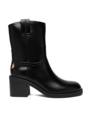 U.S. Polo Assn. Botki EO-KATIA001W/EY1 Czarny. Czarne botki U.S. Polo Assn., bez wzorów, z materiału, bez obcasa, na słupku, bez zapięcia. Za 199.99 zł.