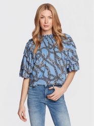 Silvian Heach Bluzka GPP23181BL Niebieski Regular Fit. Niebieskie bluzki Silvian Heach, bez wzorów, z wiskozy, bez kołnierzyka, bez ramiączek. Za 499.99 zł.