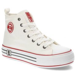 Białe Trampki Big Star Damskie Stylowe Buty. Białe trampki Big Star, bez wzorów, z materiału, bez zapięcia. Za 149.00 zł.