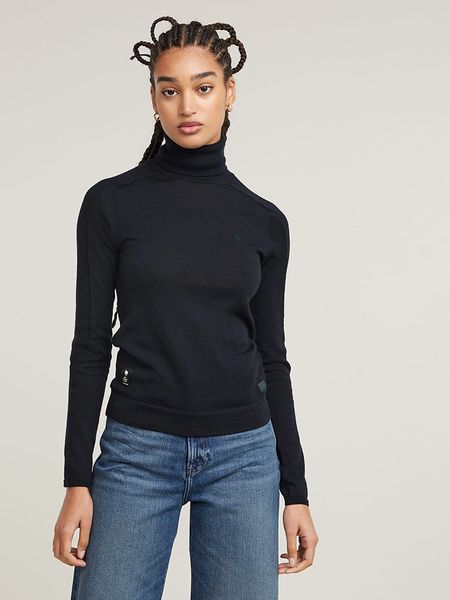 G-Star Golf w kolorze granatowym rozmiar: XS. Niebieskie golfy G-Star, xs, bez wzorów, z wełny, bez ramiączek. Za 214.19 zł.