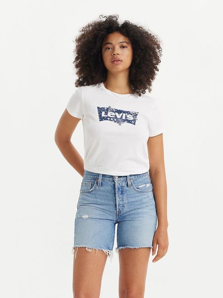 Levi's Koszulka w kolorze białym rozmiar: S. Białe bluzki Levi's®, s, bez wzorów, z bawełny, bez kołnierzyka, bez ramiączek. Za 79.21 zł.