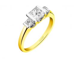 Pierścionek z żółtego złota z diamentami - VS2/H - 1,00 ct - próba 585. Żółte pierścionki Apart, z diamentem, złote. Za 24,990.00 zł.