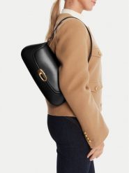 Calvin Klein Torebka Hardware Flap Shoulder Bag LV04F3146G Czarny. Czarne torebki klasyczne Calvin Klein, bez wzorów, ze skóry, bez dodatków. Za 439.99 zł.