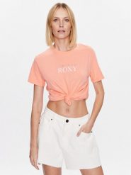 Roxy T-Shirt Noon Ocean ERJZT05490 Pomarańczowy Regular Fit. Brązowe t-shirty Roxy, xs, bez wzorów, z bawełny, bez kołnierzyka, bez ramiączek. Za 49.99 zł.
