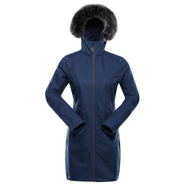 Płaszcz damski softshellowy z futerkiem Alpine Pro Ibora. Niebieskie płaszcze Alpine Pro, na jesień, m, bez wzorów, z materiału, bez kaptura. Za 419.00 zł.