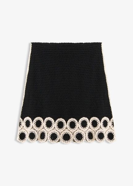 Spódnica dzianinowa z czystej bawełny. Czarne spódnice bonprix, bez wzorów, z bawełny. Za 147.99 zł.