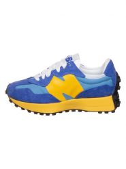 New Balance Skórzane sneakersy "327" w kolorze niebieskim rozmiar: 38,5. Niebieskie trampki New Balance, bez wzorów, z materiału, bez zapięcia. Za 289.88 zł.