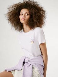 Pepe Jeans Koszulka "Amanda" w kolorze białym rozmiar: XL. Białe bluzki Pepe Jeans, xl, bez wzorów, z bawełny, bez kołnierzyka, bez ramiączek. Za 79.21 zł.