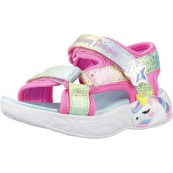 Sandały SKECHERS 302682N Rose. Czerwone sandały Skechers, bez wzorów, z tkaniny, bez obcasa, bez zapięcia. Za 159.99 zł.