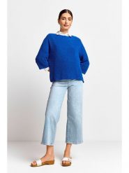 Rich & Royal Sweter w kolorze granatowym rozmiar: XS. Niebieskie swetry Rich & Royal, xs, bez wzorów, z bawełny, bez ramiączek. Za 176.08 zł.