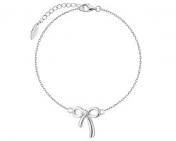 Bransoletka srebrna z diamentem laboratoryjnym - kokardka - 0,014 ct. Szare bransoletki Apart, z diamentem, srebrne. Za 289.00 zł.