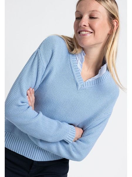 More & More Sweter w kolorze błękitnym rozmiar: 46. Niebieskie swetry More & More, bez wzorów, bez ramiączek. Za 114.95 zł.