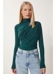 Happiness Istanbul Koszulka w kolorze zielonym rozmiar: 36. Zielone bluzki Happiness Istanbul, bez wzorów, bez kołnierzyka, bez ramiączek. Za 56.99 zł.
